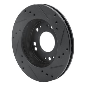 Chrysler SEBRING Brake Rotor (1) - Front Left - R1 Concepts - Drilled & Slotted - Black - `90-`05